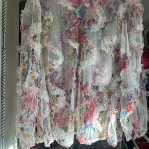 SHEIN Curve Floral Sheer Kimono